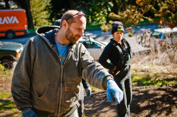 Joe Grey and Kirra Swinerton of SFRPD scope out the terrain and plan out what needs to be done.